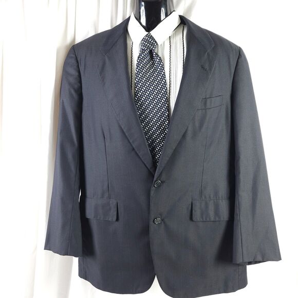 VTG Brooks Brothers Golden Fleece Mens 42R Black 2-Button Sports Coat Blazer - Picture 1 of 10